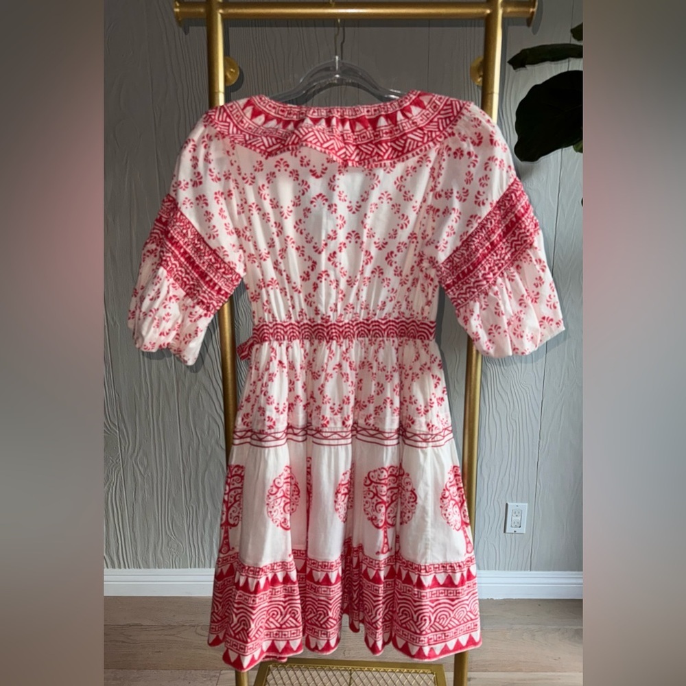 Ash & Eden DINARA MINI WRAP DRESS balloon sleeve - Cotton block print Tuckernuck - Picture 5 of 6